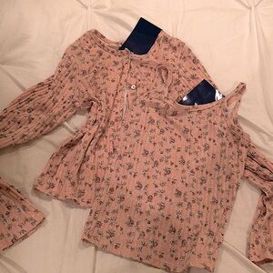 Brandy Melville Floral Long Sleeve And Tank Top Set